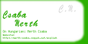 csaba merth business card